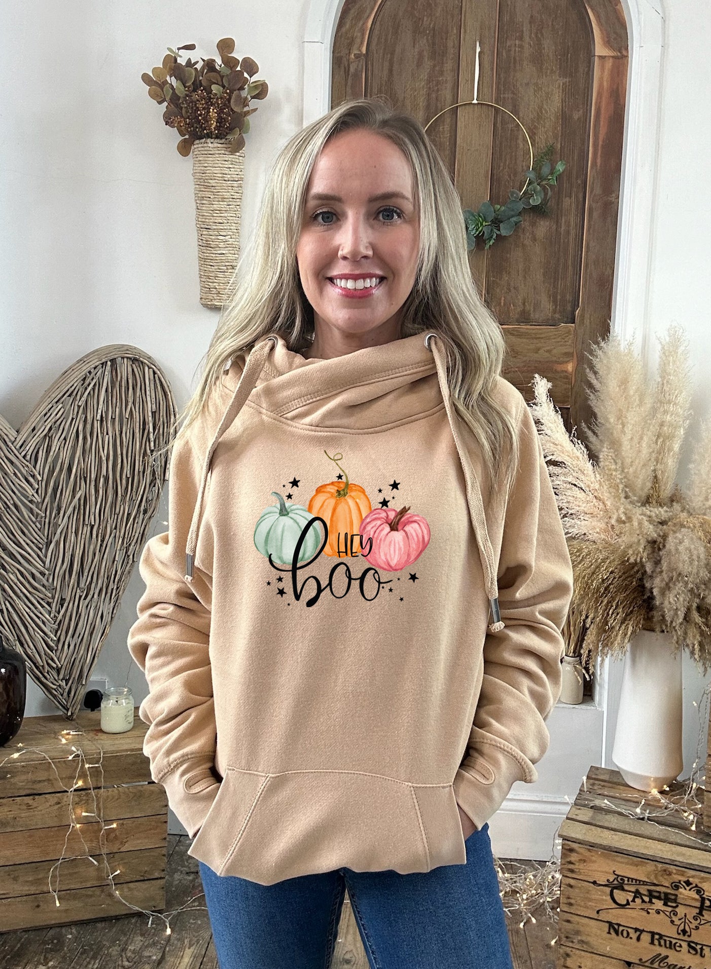 Hey Boo! Luxe Hoodie - Caramel