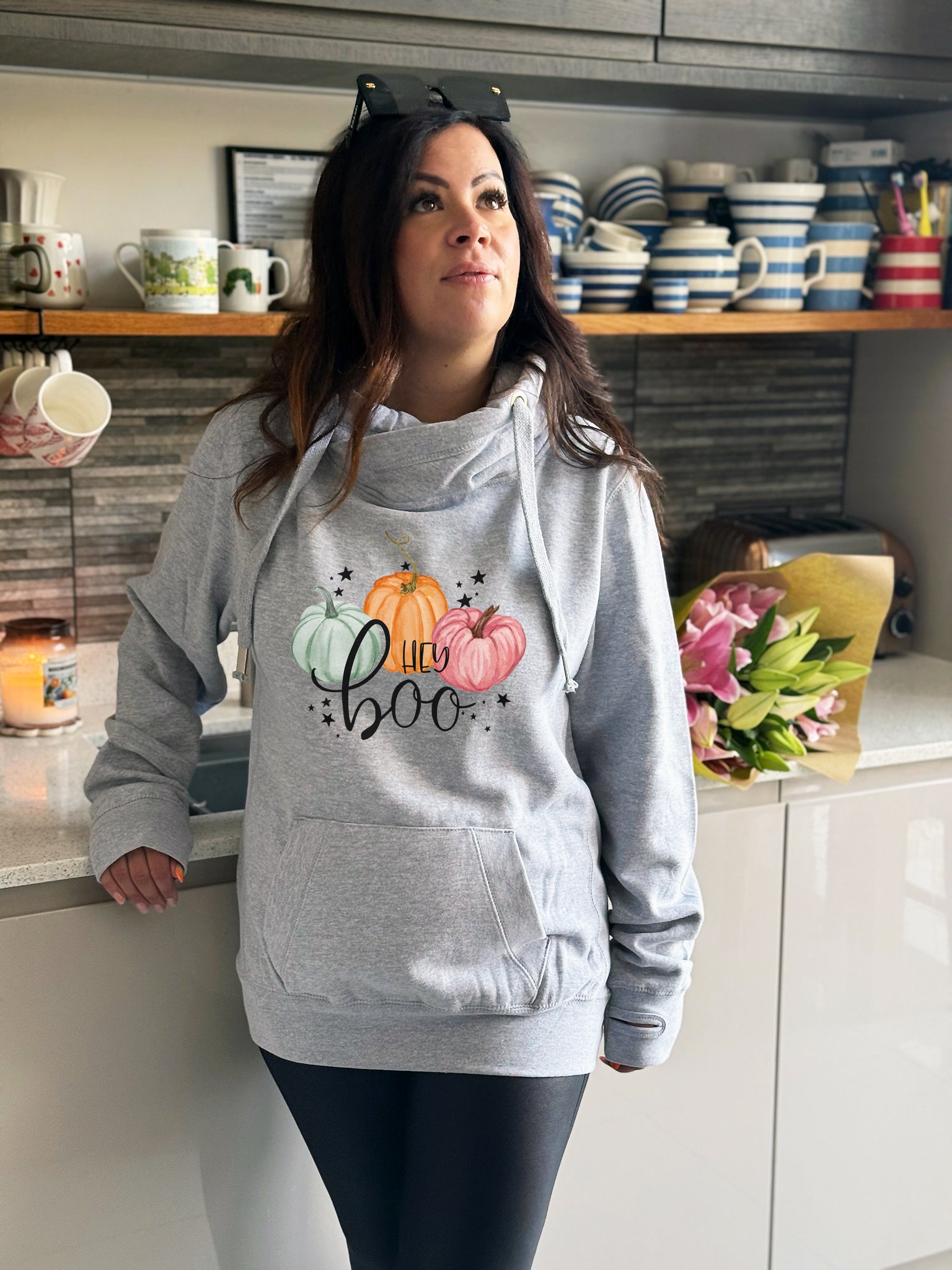 Hey Boo! Luxe Hoodie - Grey