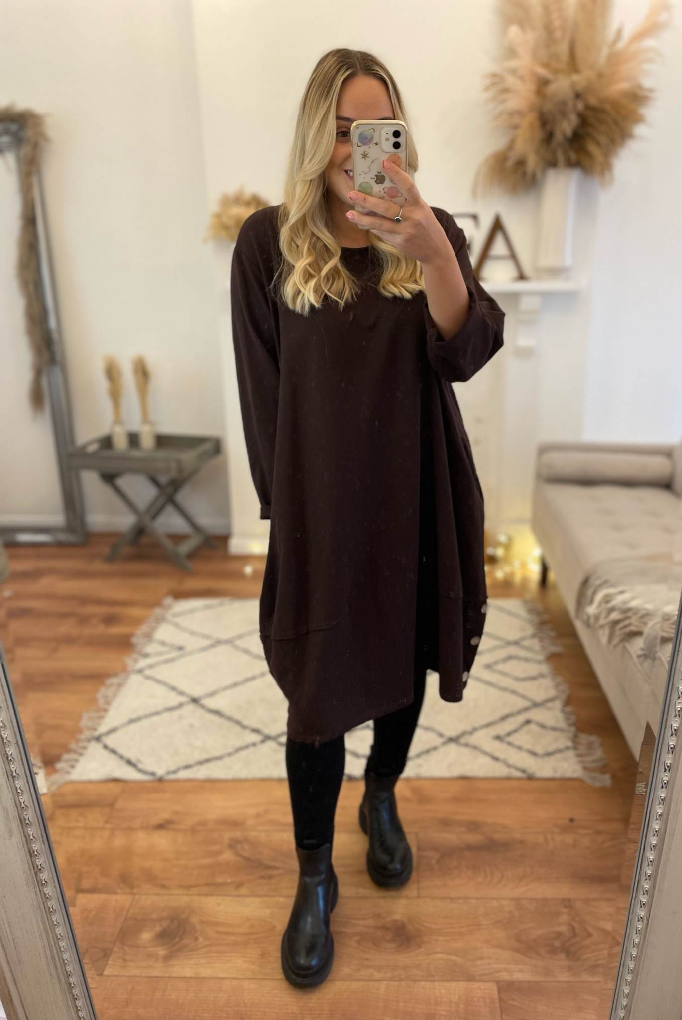 Chocolate Nene Slouch Dress