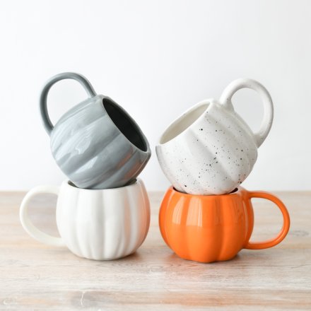 White Pumpkin Shape Mug