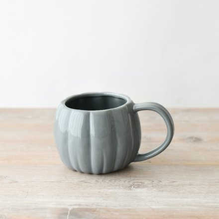 Grey Pumpkin Shape Mug