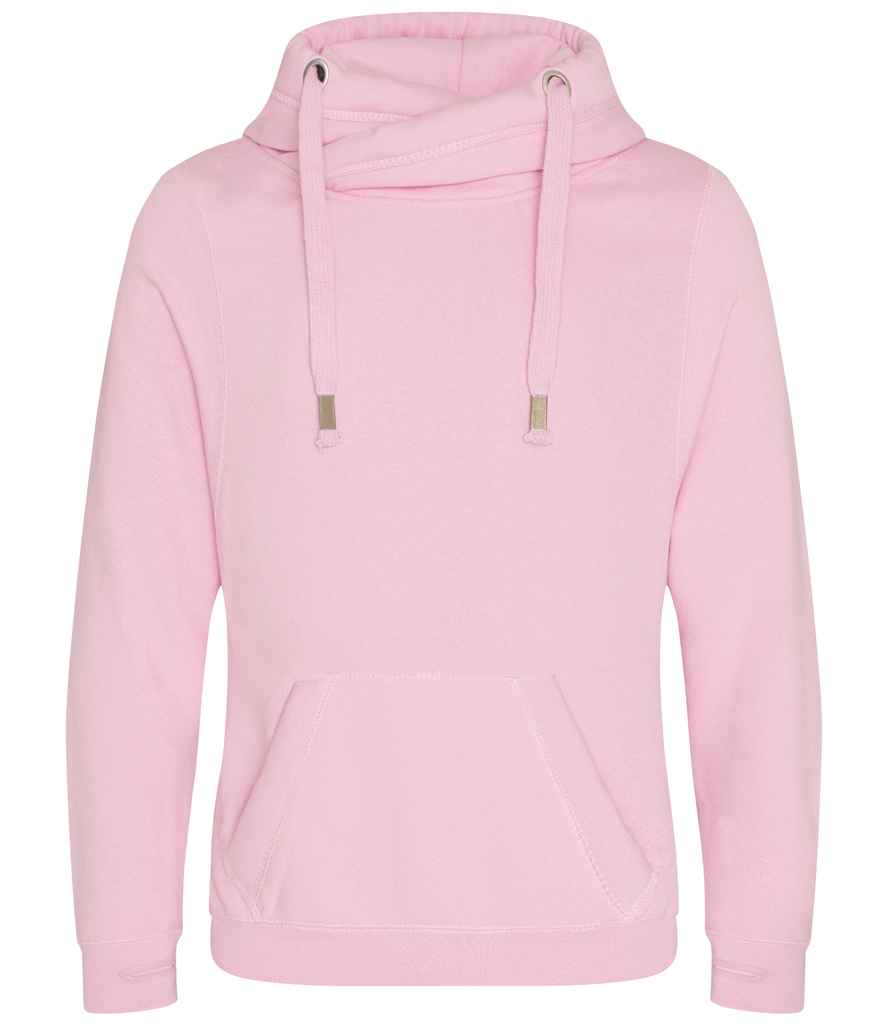 Classic Plain Cowl Neck Luxe Hoodie - Baby Pink