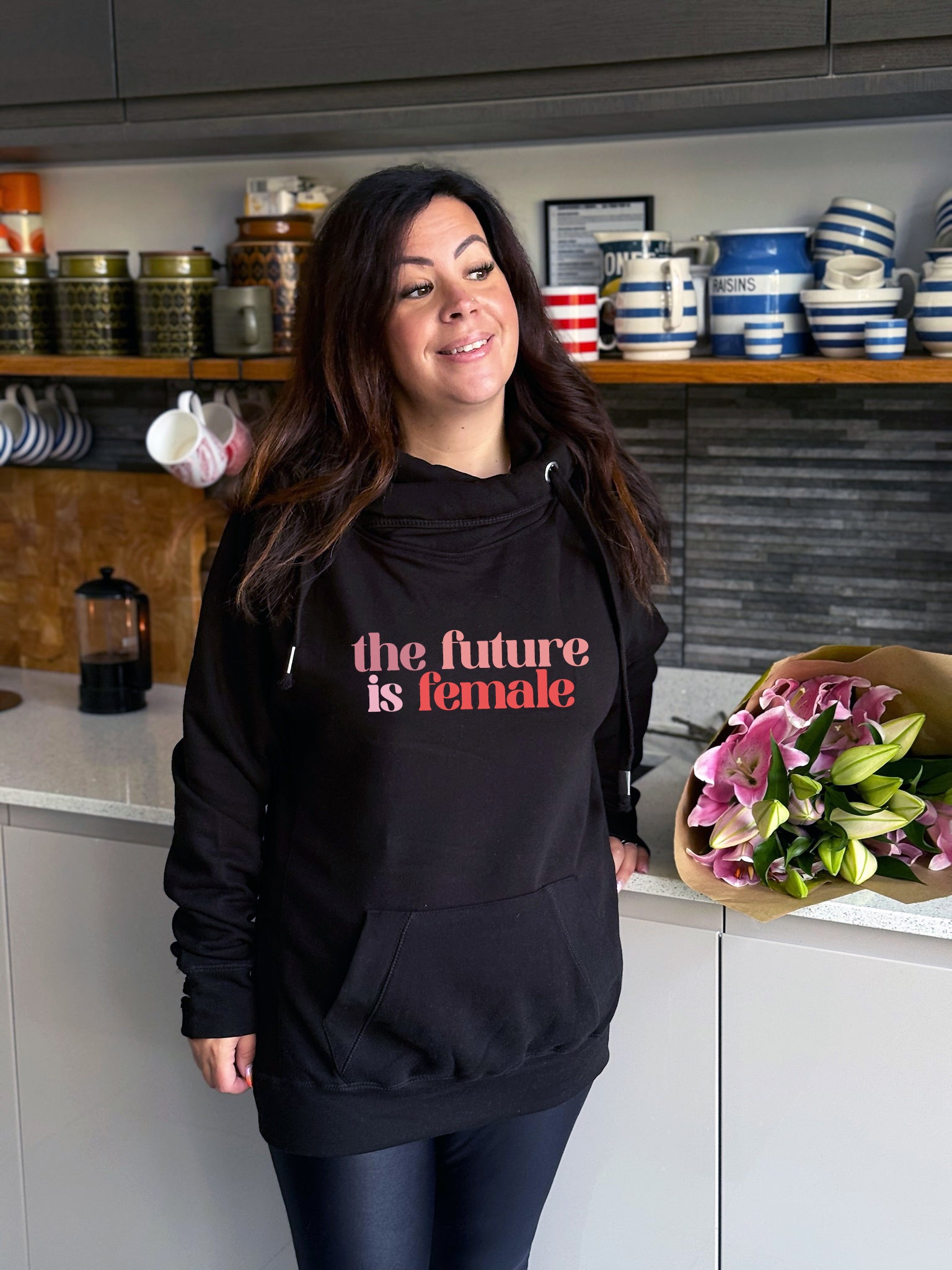 'The Future Is Female' Luxe Hoodie - Black