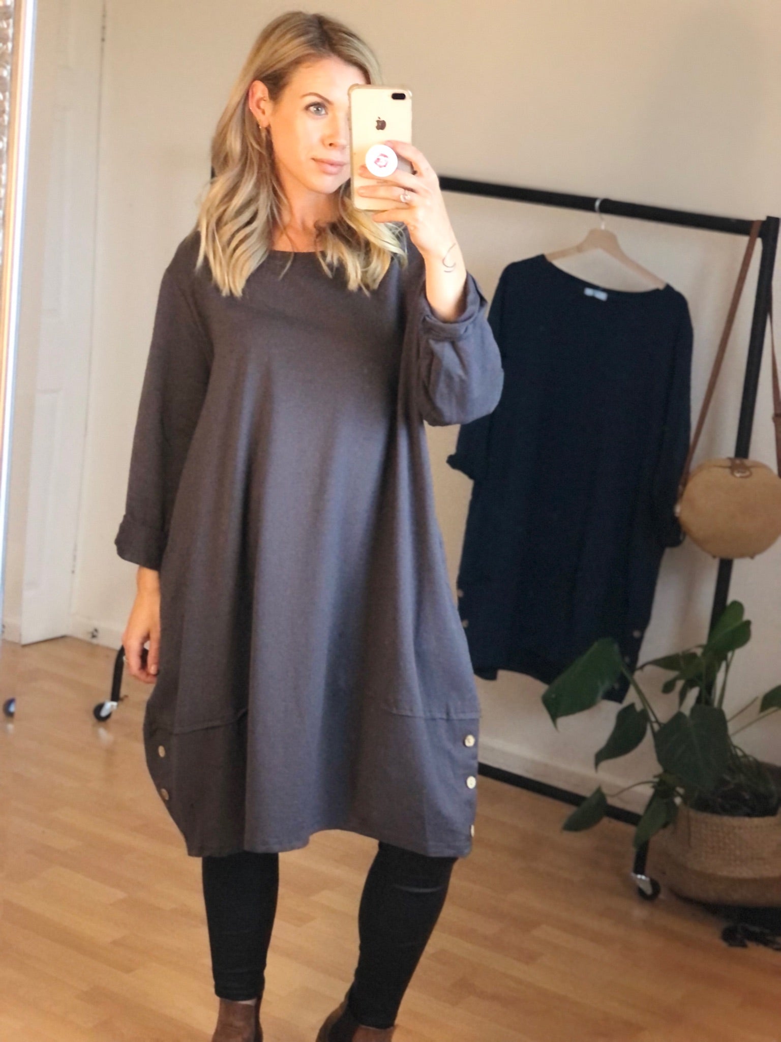 Charcoal Nene Slouch Dress