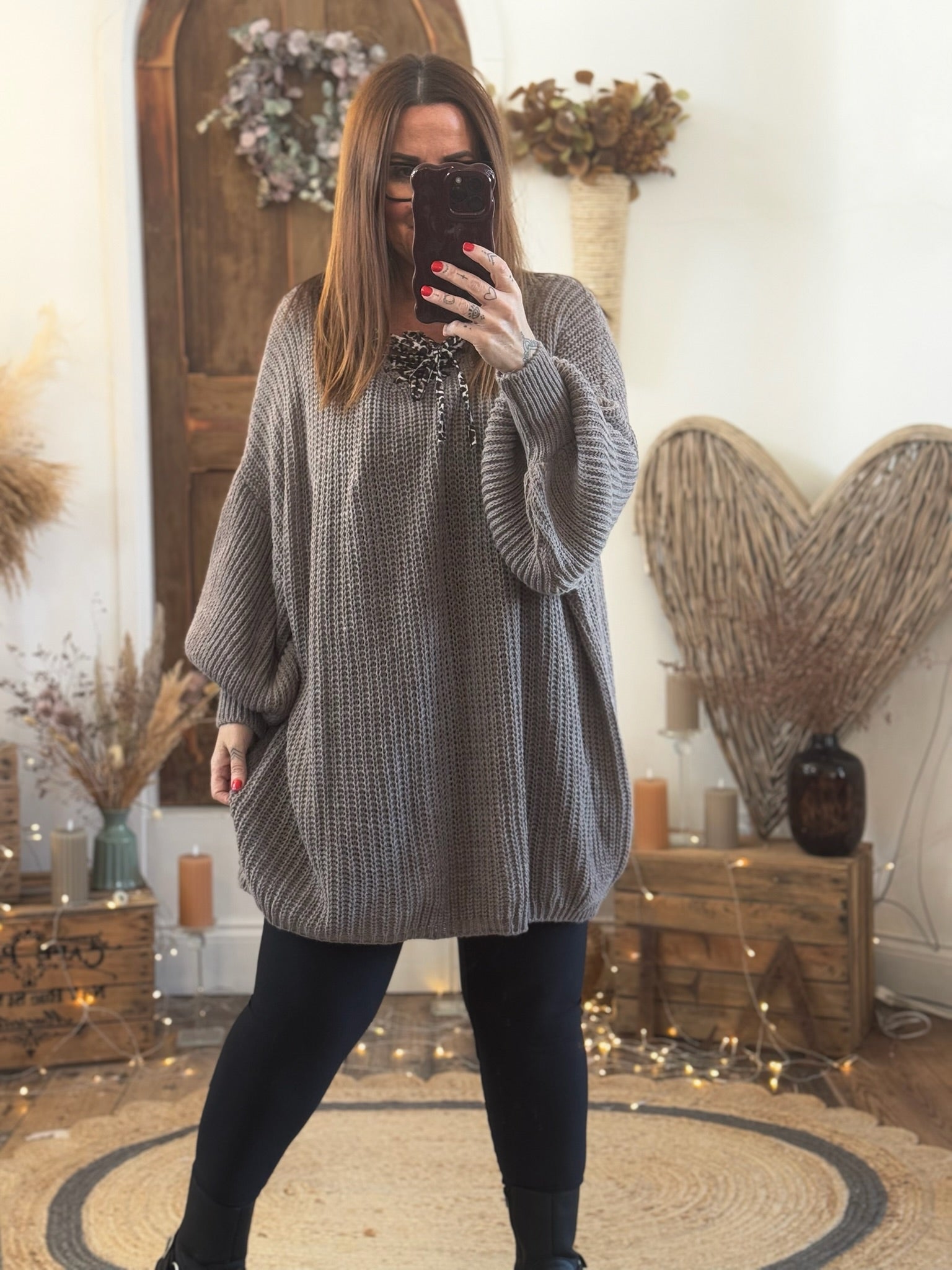 Mocha Dilly Oversized Knitted Jumper