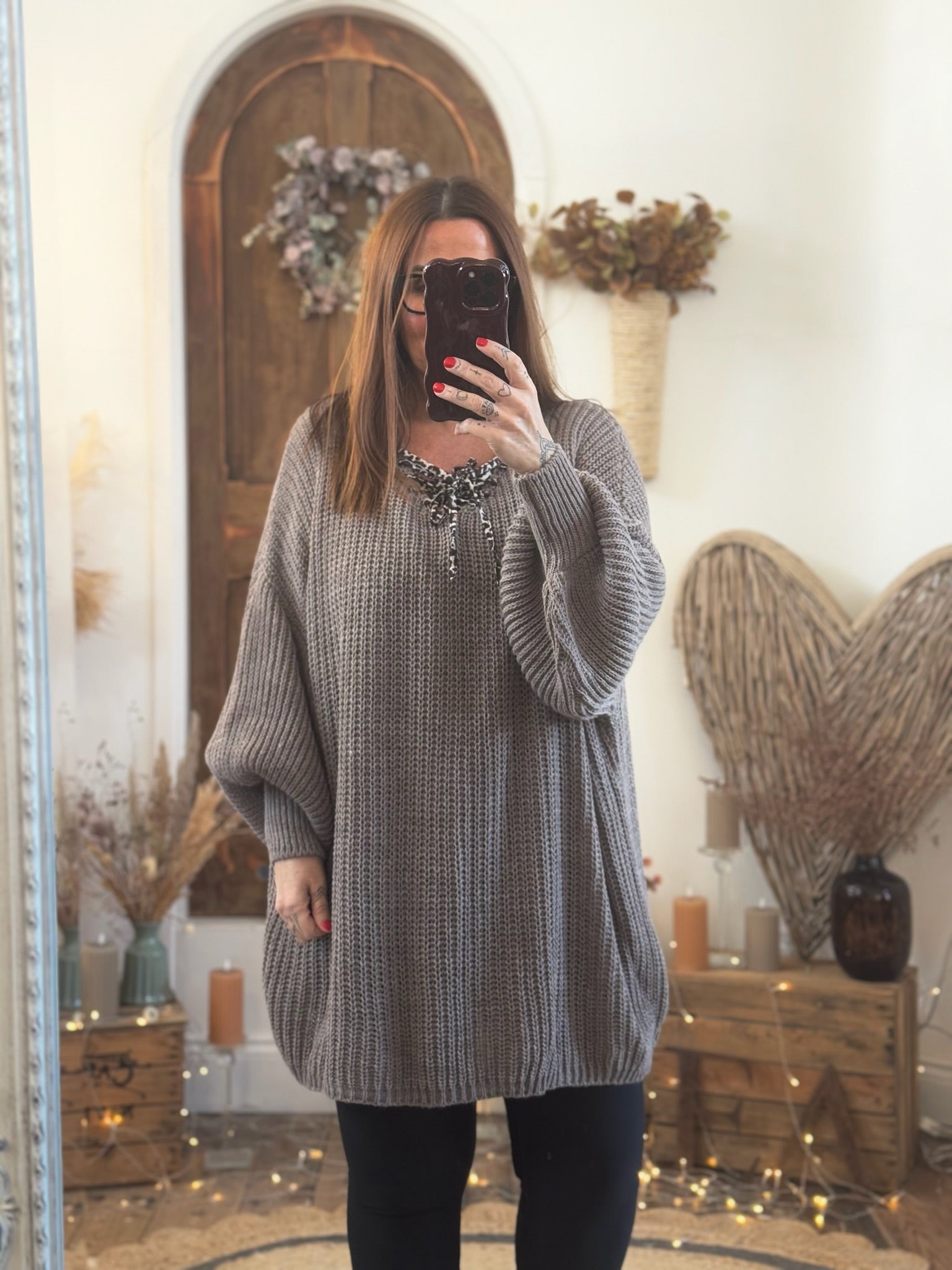 Mocha Dilly Oversized Knitted Jumper