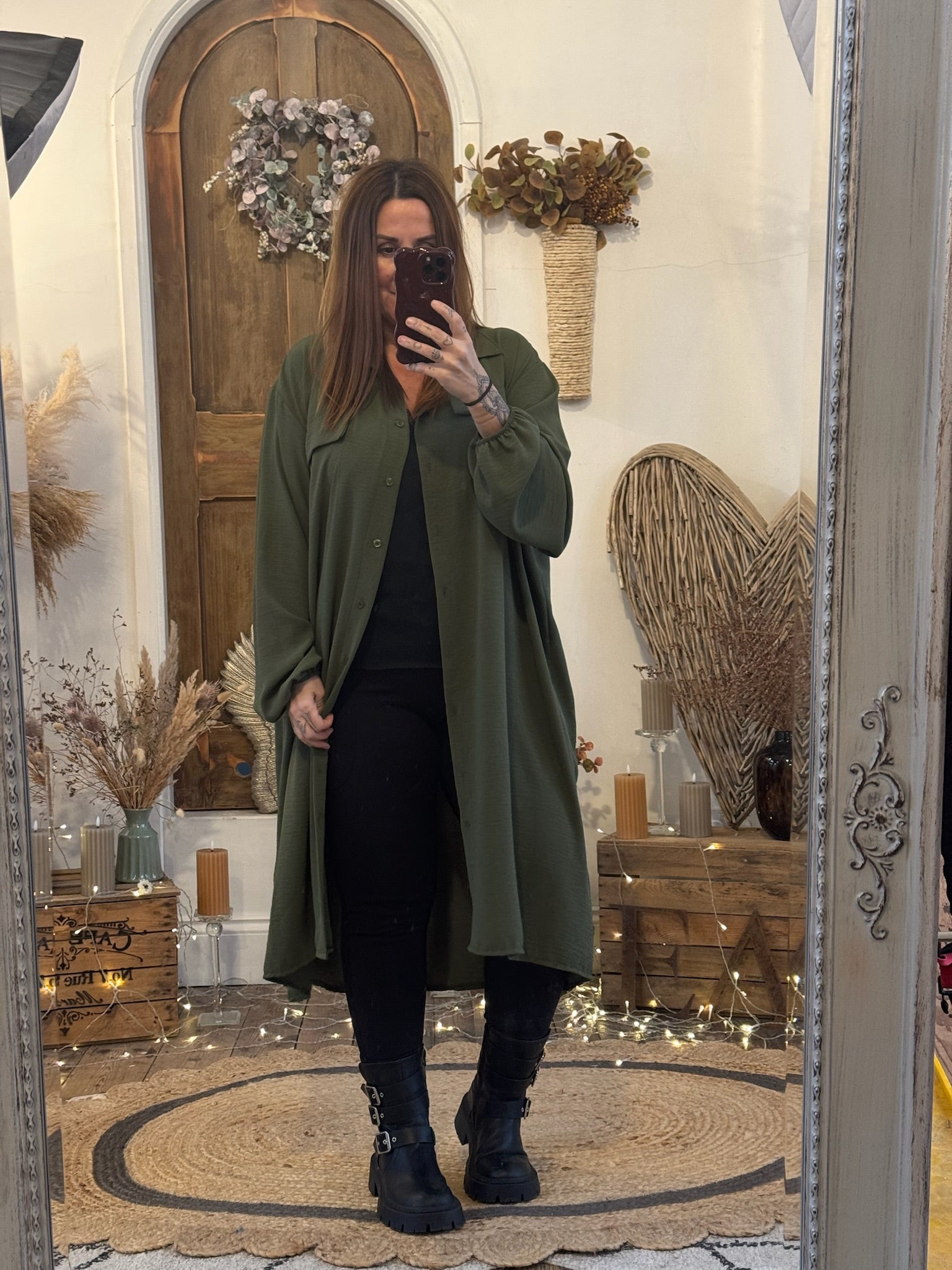 Khaki Maddie Maxi Shirt