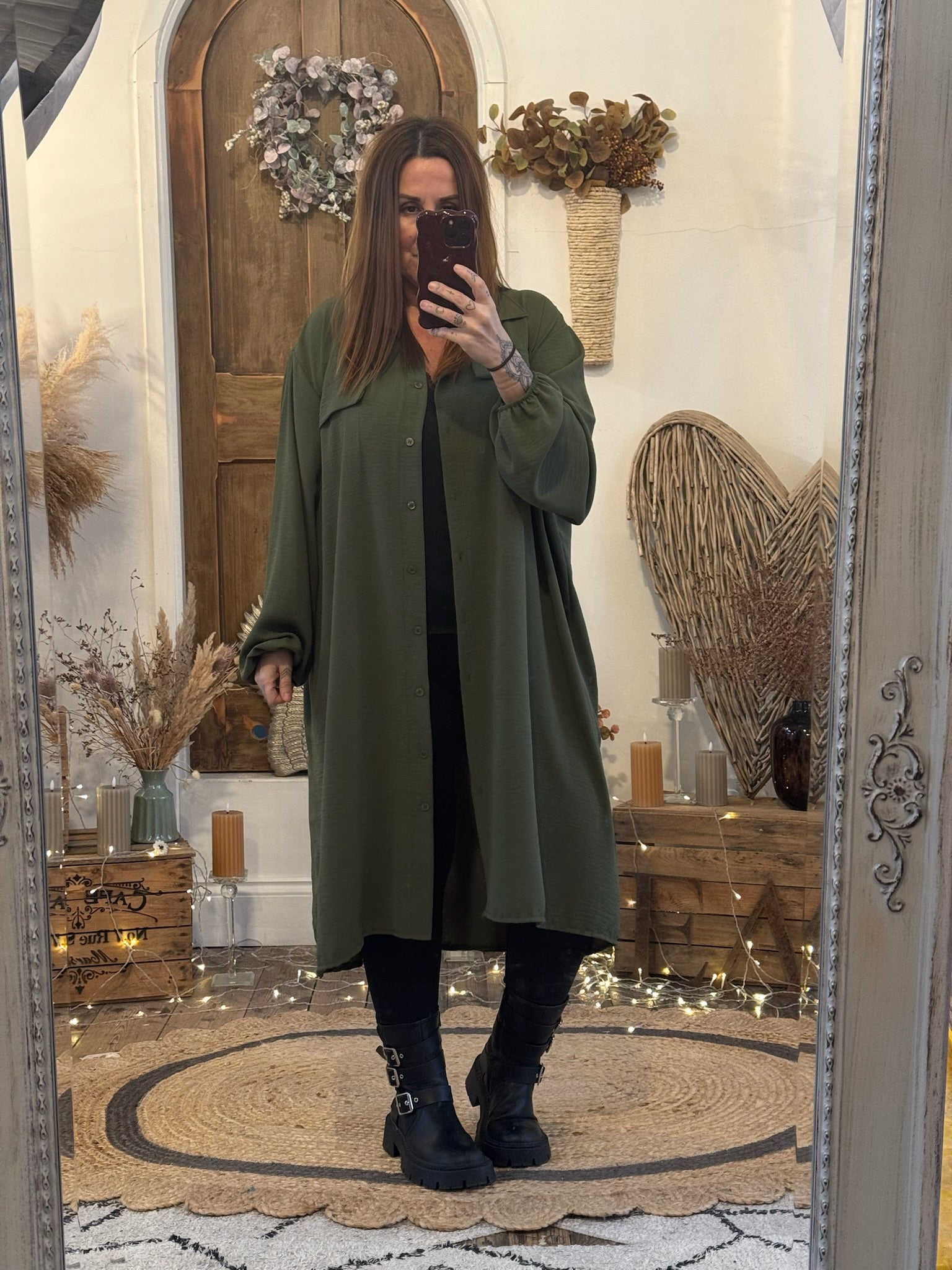 Khaki Maddie Maxi Shirt