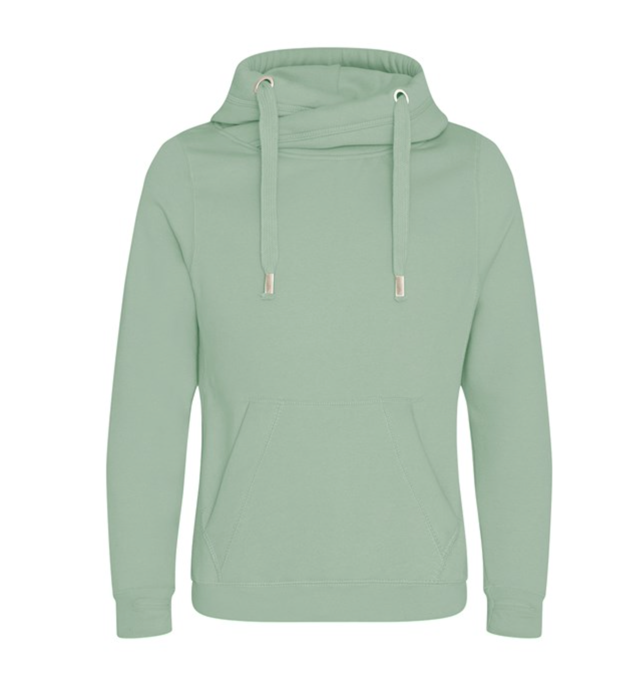 Classic Plain Cowl Neck Luxe Hoodie - Sage