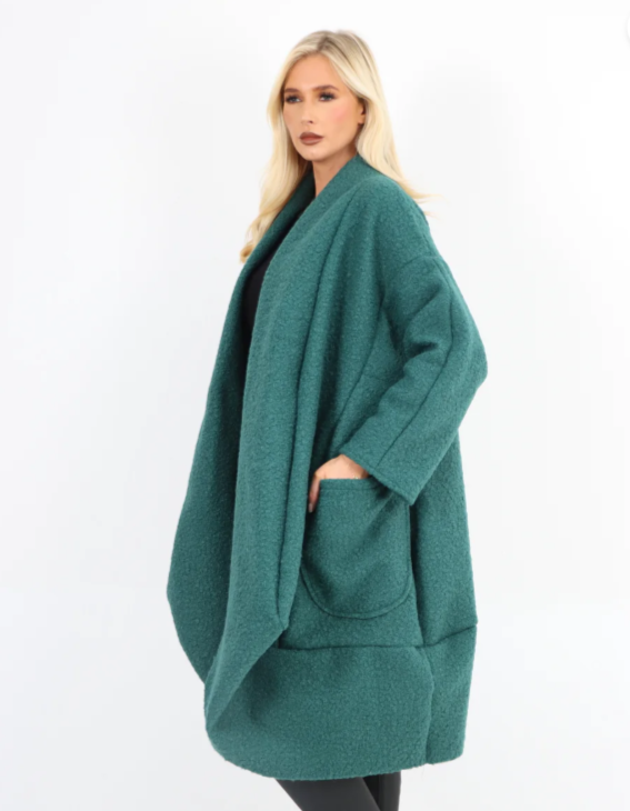 Petrol Ripley Boucle Teddy Cocoon Coat