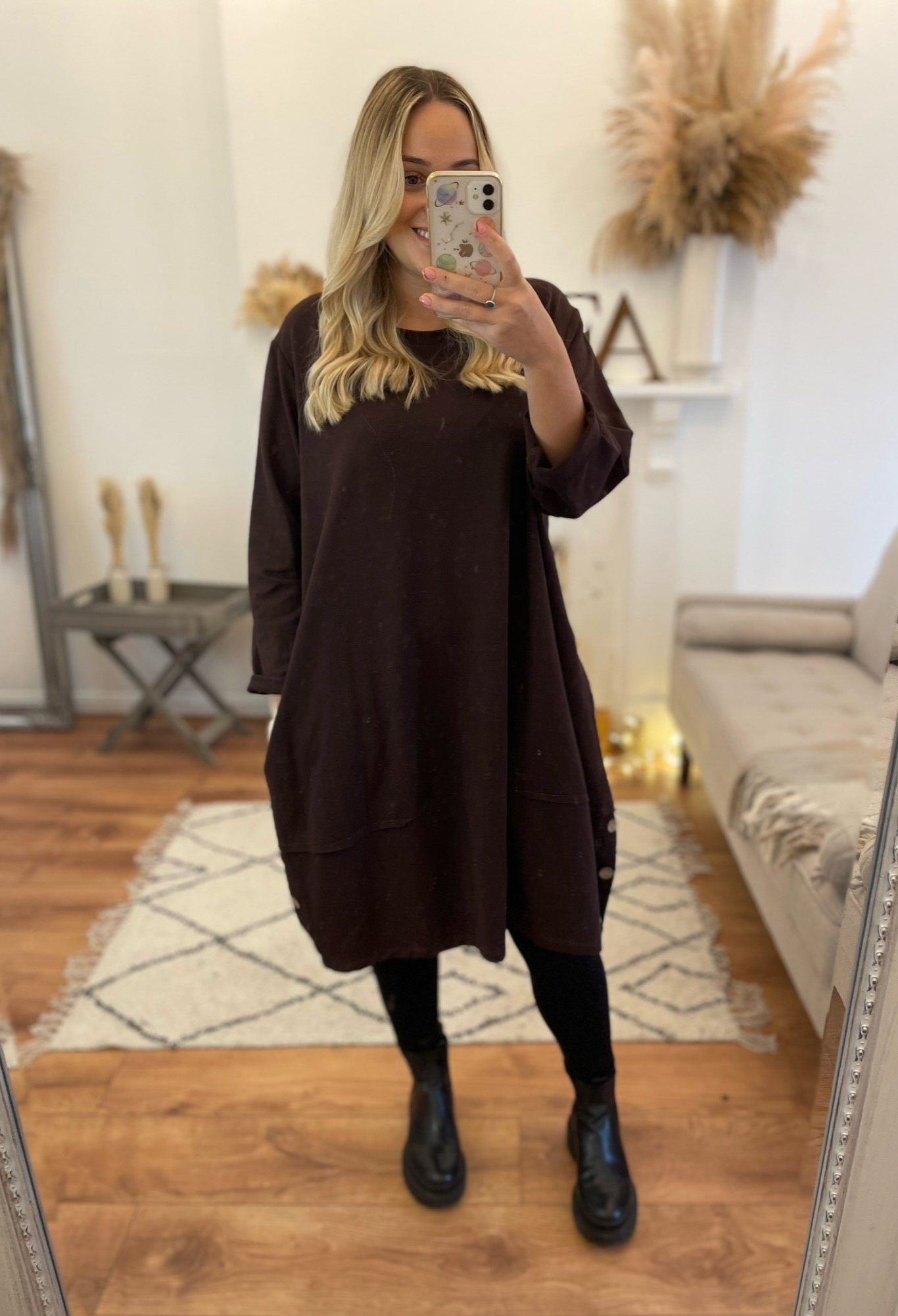 Chocolate Nene Slouch Dress