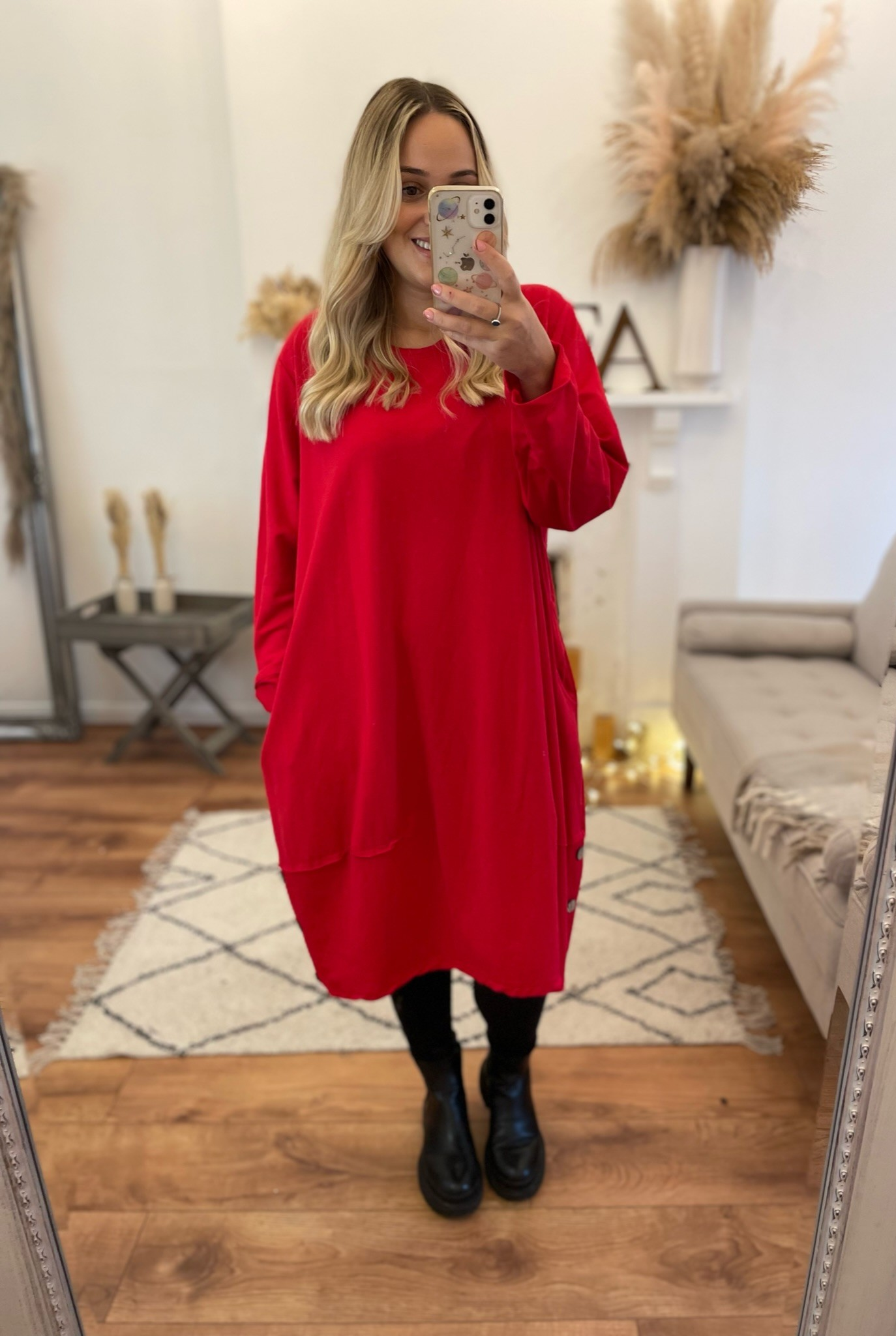 Red Nene Slouch Dress